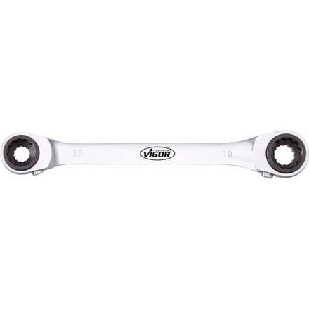 Vigor V2705 V2705 Dubbele ringsleutelratelset Sleutelbreedte (metrisch) 10 - 19 mm