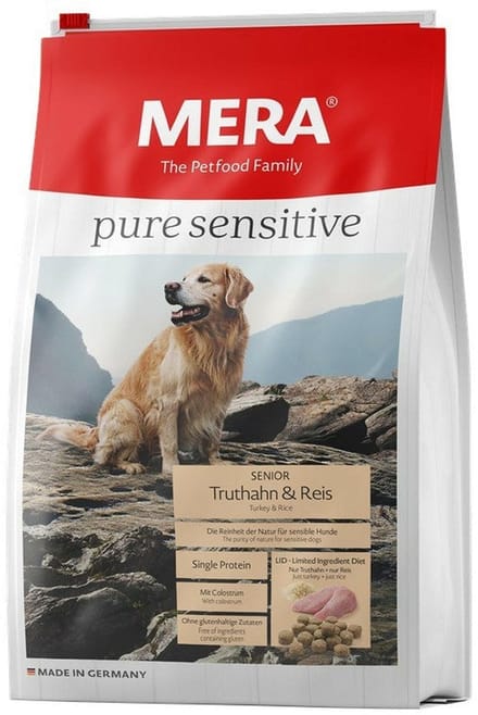 Mera Dog Pure Sensitive Senior Kalkoen+Rijst - 1kg