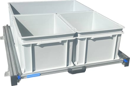 Aluminium schuifframe voor camper 80x60 cm inclusief 3 open bakken