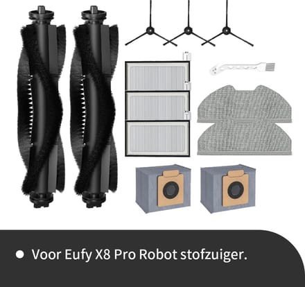Onderdelen geschikt voor de Eufy X8 pro robotstofzuiger van Replacements - 13-delig