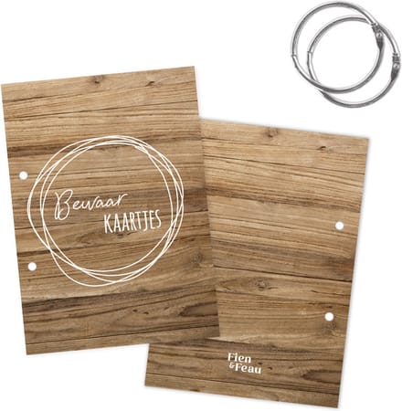 Fien & Feau - Bewaarbundel Bewaarkaartjes - Hout look - A5