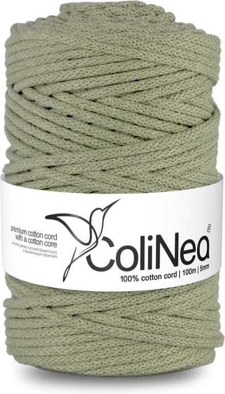 ColiNea - Touw - katoenen - koord - Katoenkoord - macramé - 5 mm x 200 m - olijfgroen