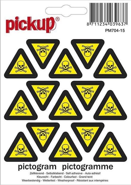 Mini picto's 2,5 cm 15 per vel - Giftige stoffen