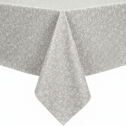Protecttable - Tafelzeil Bloemetjes Grijs 140x310cm - Tafelkleed Afwasbaar - Kunststof