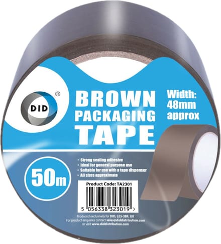 DID - verpakkingstape - reparatietape - bruin - 50 meter
