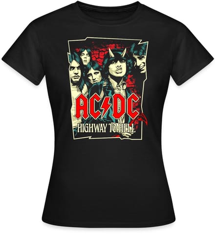 AC/DC Logo En Band Highway To Hell Album T-Shirt Dames