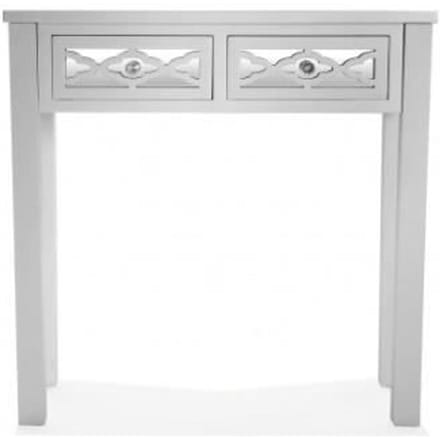 Console bois et miroir - VERSA - SAFIRA - 2 tiroirs - Bois - 78 x 25 x 78 cm