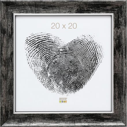 Deknudt Frames fotolijst S46EE2 - zwart met zilver biesje -20x20 cm
