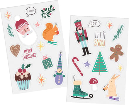 Raamstickers - Kerstsymbolen - Holly Jolly - 27 stuks