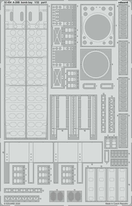 Eduard Modelbouwdecoratie - 32454 Accessoires for A-26B Bomb Bay Photo-etch