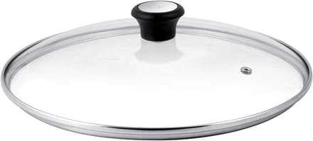 Tefal 28097912 deksel Rond Zwart, Staal, Transparant