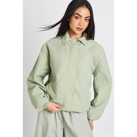 boohoo Dames Oversized Bomberjack | Sage | Maat: 8