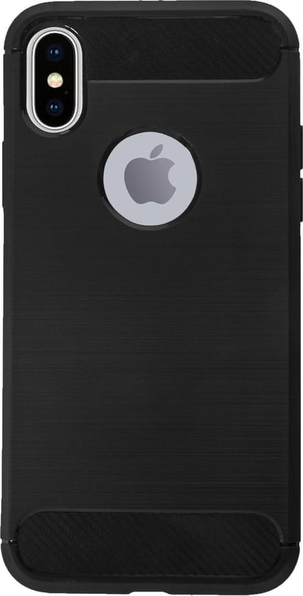 BMAX Carbon soft case hoesje geschikt voor Apple iPhone X/XS / Soft Cover - Zwart
