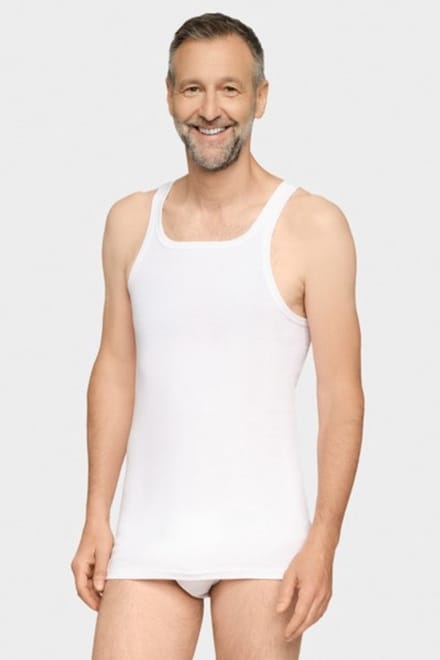 Con-ta - 2-pak gladde heren singlets 700/6710 - wit - maat 5 (M)