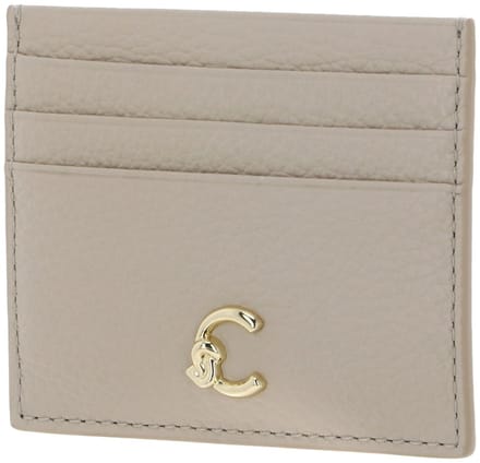 COCCINELLE Leren kaarthouder C-Me Document Holder Grained Leather Sandshell beige