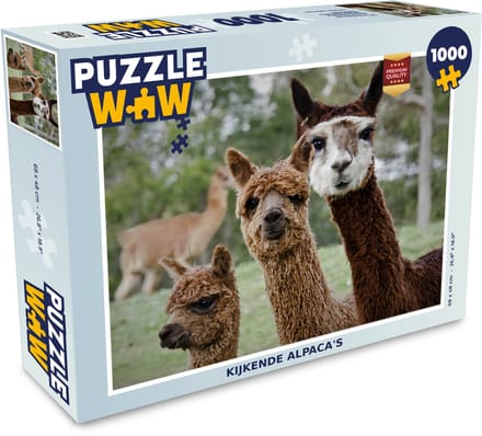 Puzzel Alpaca - Dier - Bruin - Legpuzzel - Puzzel 1000 stukjes volwassenen