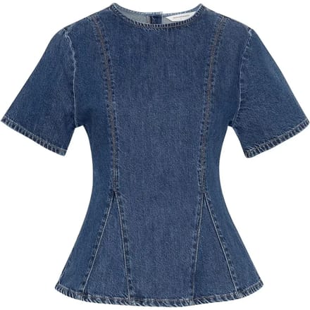 Jeansshirt met ronde hals model 'Turige Alena'