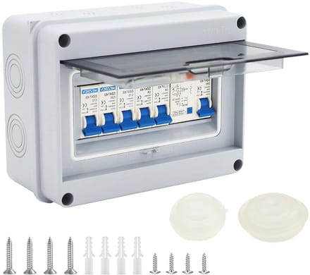 Opbouw Zekeringkast - Verdeelkast Aardlekschakelaar - Stroom Beveiligen - IP65 Spatwaterdicht - 5 Circuits - Grijs
