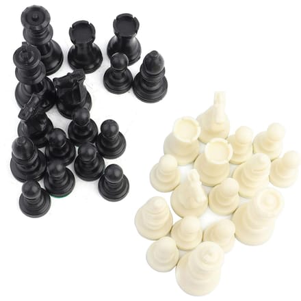 Plastic Schaakstukken Set Internationaal Schaakspel Complete Schaakstukken Set Zwart&Wit 75mm(32pcs)