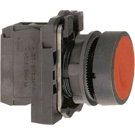 Schneider Electric Harmony push button complete with spring return and flat touch Oppervlak in Groen Kleur 1xno xb5aa31