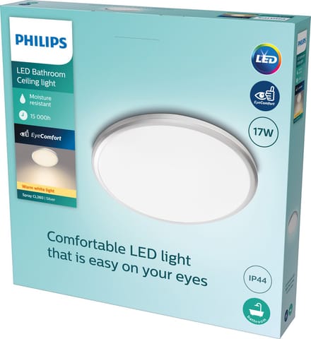 Philips Spray badkamerplafonnière - chroom - groot - 17 W