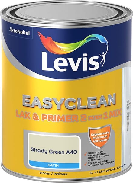 Levis - Easyclean Lak & Primer 2-In-1 Mix - Shady Green A40 - Mengverf - 1 L