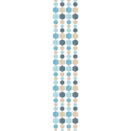 Voorgelijmd vliesbehang - BOHO ETHNIC BLUES - 1 rol van 300x60cm
