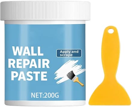 Muur Herstel Pasta - Vochtwerend Plamuur - Wanden Repareren - Inclusief Krabber - 200 gram - Wit