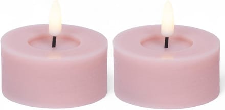 Echtwas LED Kaars met Realistische Vlam en Timer | Batterijgevoede Sfeerverlichting (Lichtroze)