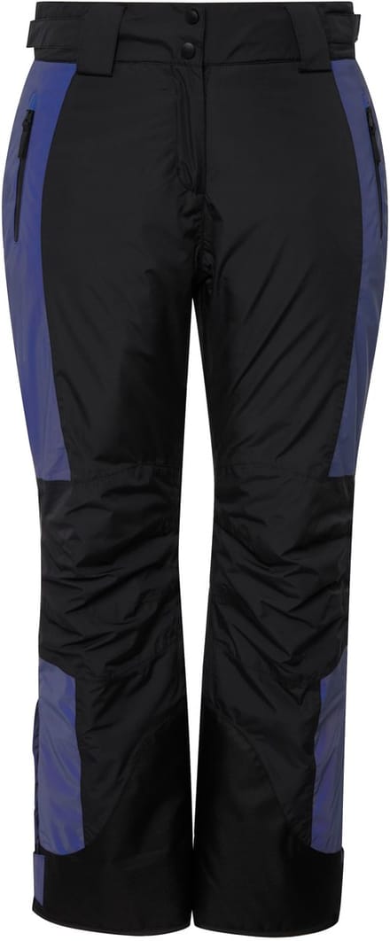 Ulla Popken - Dames - Skibroek reflector waterdicht klittenband sneeuwvanger - Zwart - Maat 48