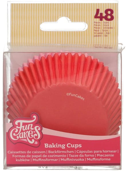 FunCakes Baking Cups - Roze, Rood - 48 Stuks - Cupcake Vormpjes Papier