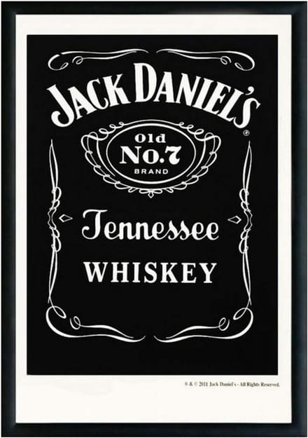 Wandspiegel met Jack Daniels Black Opdruk, 20x30 cm