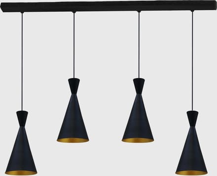 Bamyum Hanglamp Eettafel 4 Vlam Metalen E27 Zwart Hanglamp