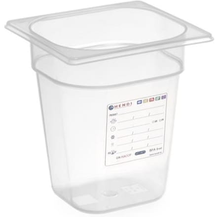 HENDI Gastronorm container – luchtdicht – 2,4L – transparant – 176x162x150 mm