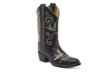 Dappermaentje x Bootstock Cowboylaarzen - Kinderen - Zwart - Leer