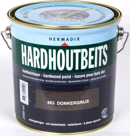 Hermadix Hardhout Beits - 2,5 liter - 463 Donkergrijs