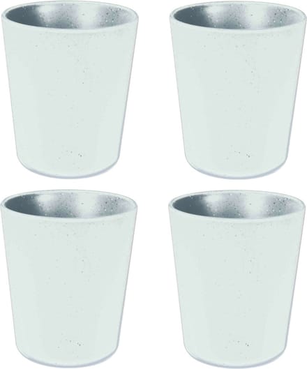 Excellent Houseware Onbreekbare bekers - 8x - wit - melamine - 450 ml
