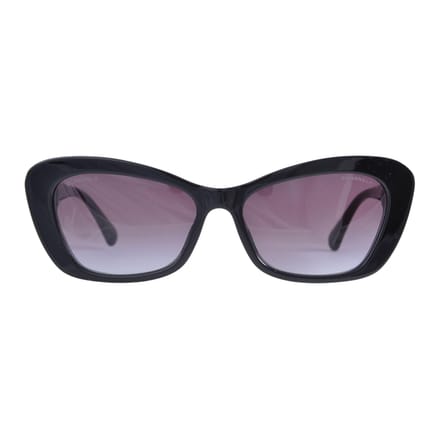 Lunettes de soleil Chanel Chic Casual Papillon Lunettes de soleil femme CH5481H1716S6 Basic Packaging-Eyeglass Case+Box,56,Black