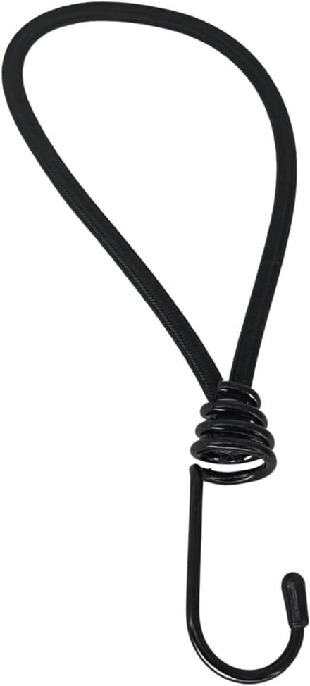 Spanband met haak - Korte elastiek - Bagage vastzetten - Stevige rubberkwaliteit - 20 cm - Zwart