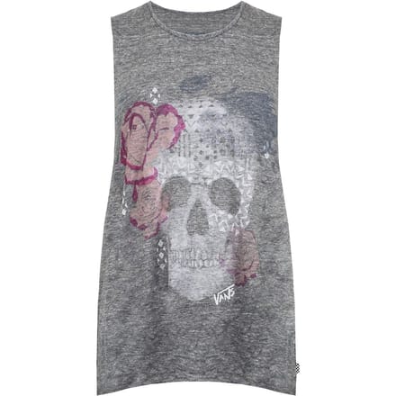 Vans Off The Wall Sketchy Skull Vrouwen Grijze Top