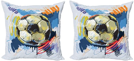 ABAKUHAUS – Dekokussen 60x60 cm – 2-pack – Dubbelzijdig bedrukt – Grijs Blauw
