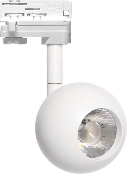 LED Railverlichting - Track Spot - 10W - 3 Fase - Rond - Warm Wit 3000K - Mat Wit - Aluminium