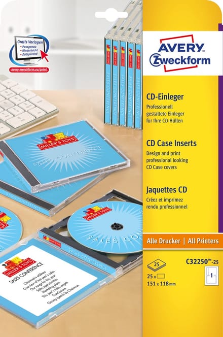 Avery C32250-25 CD printeretiket