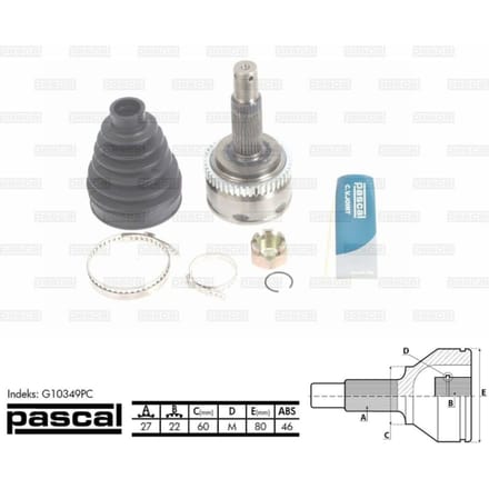 Homokineet reparatie set, aandrijfas PASCAL G10349PC