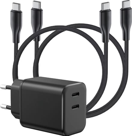 Snel Oplader geschikt voor Samsung - Dual Snellader met USB-C Kabels 2 Meter