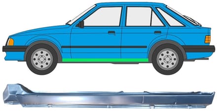Volledige dorpel voor Ford Escort 1980-1986 / Links
