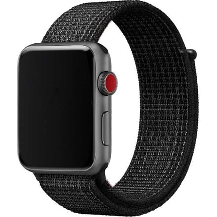 2+1 | Apple Watch Bandje Osvo - Geweven - Nylon - Reflector Zwart