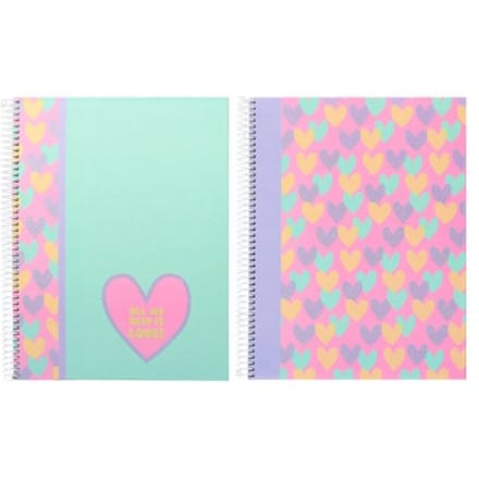 B'log hearts - schrift spiraal hardcover a4, geruit