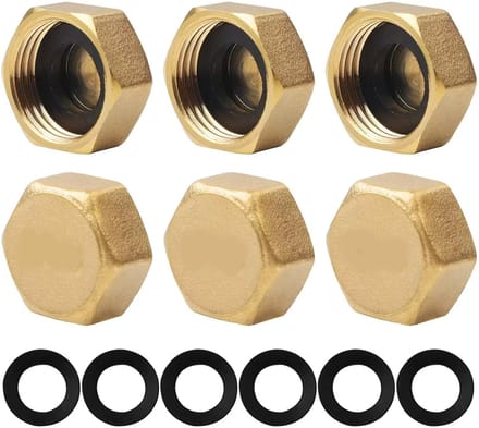 Mmgoqqt - 6 Stuks Koperen Afsluitdop - 1/2 Binnendraad Afdichting - Waterleiding Sluitdop