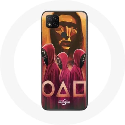Coque Xiaomi Redmi 9C Squid Game Masques Triangle carré et Cercle dessin